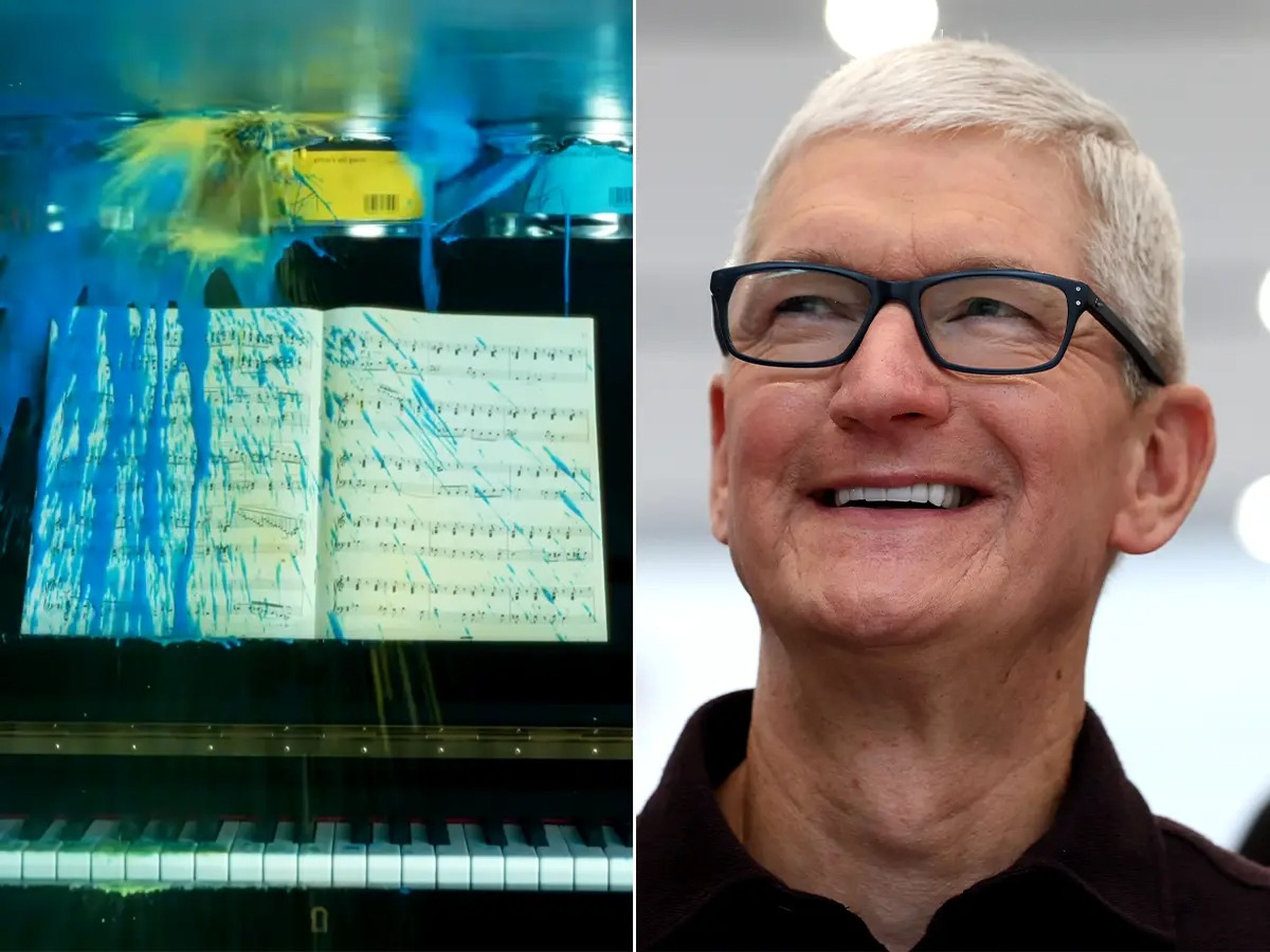 Una imagen de Tim Cook, CEO de Apple, sonriendo.