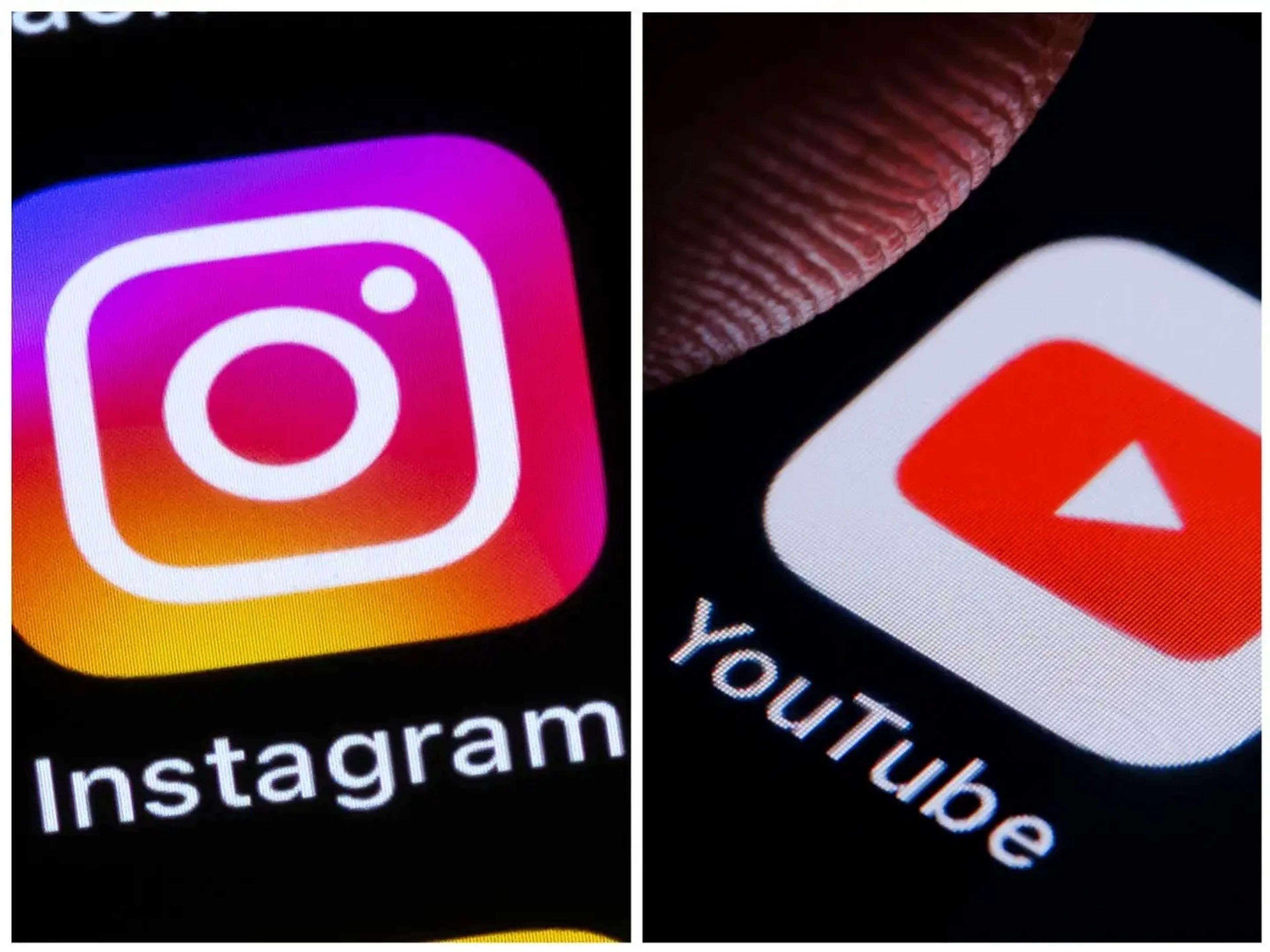 Un 'collage' con los logos de Instagram y YouTube.