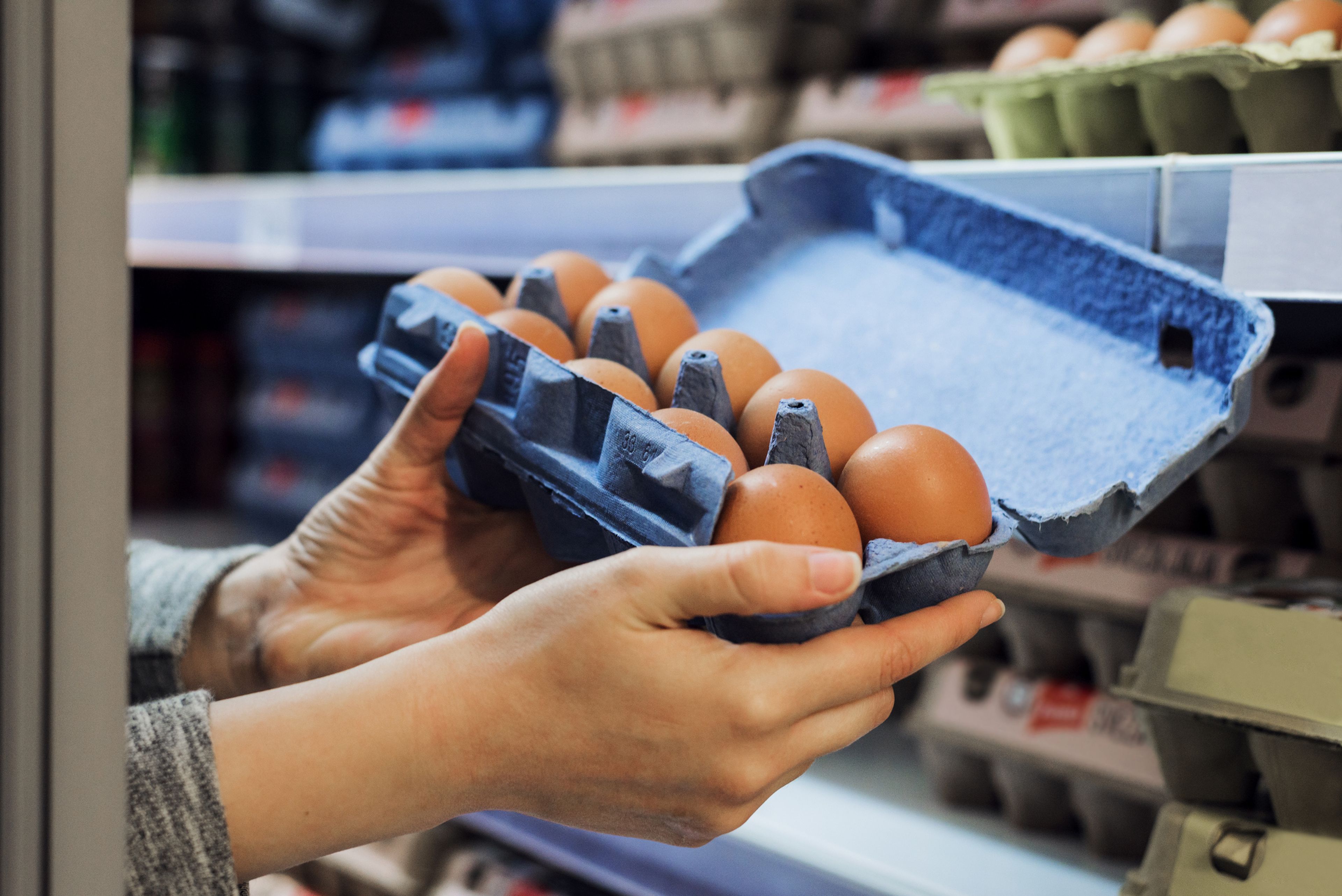 Huevos en el supermercado