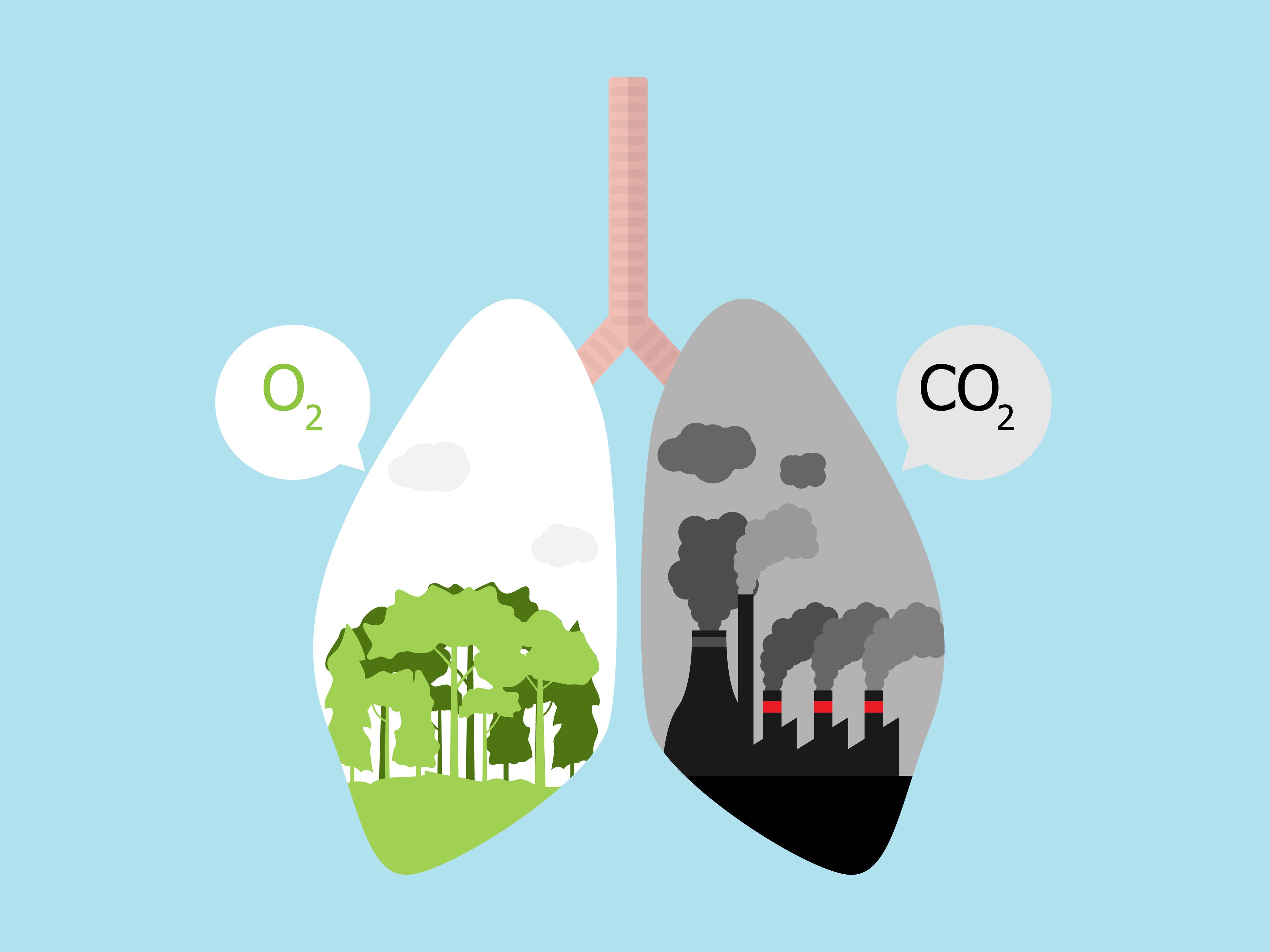 Ilustración contaminación ciudad