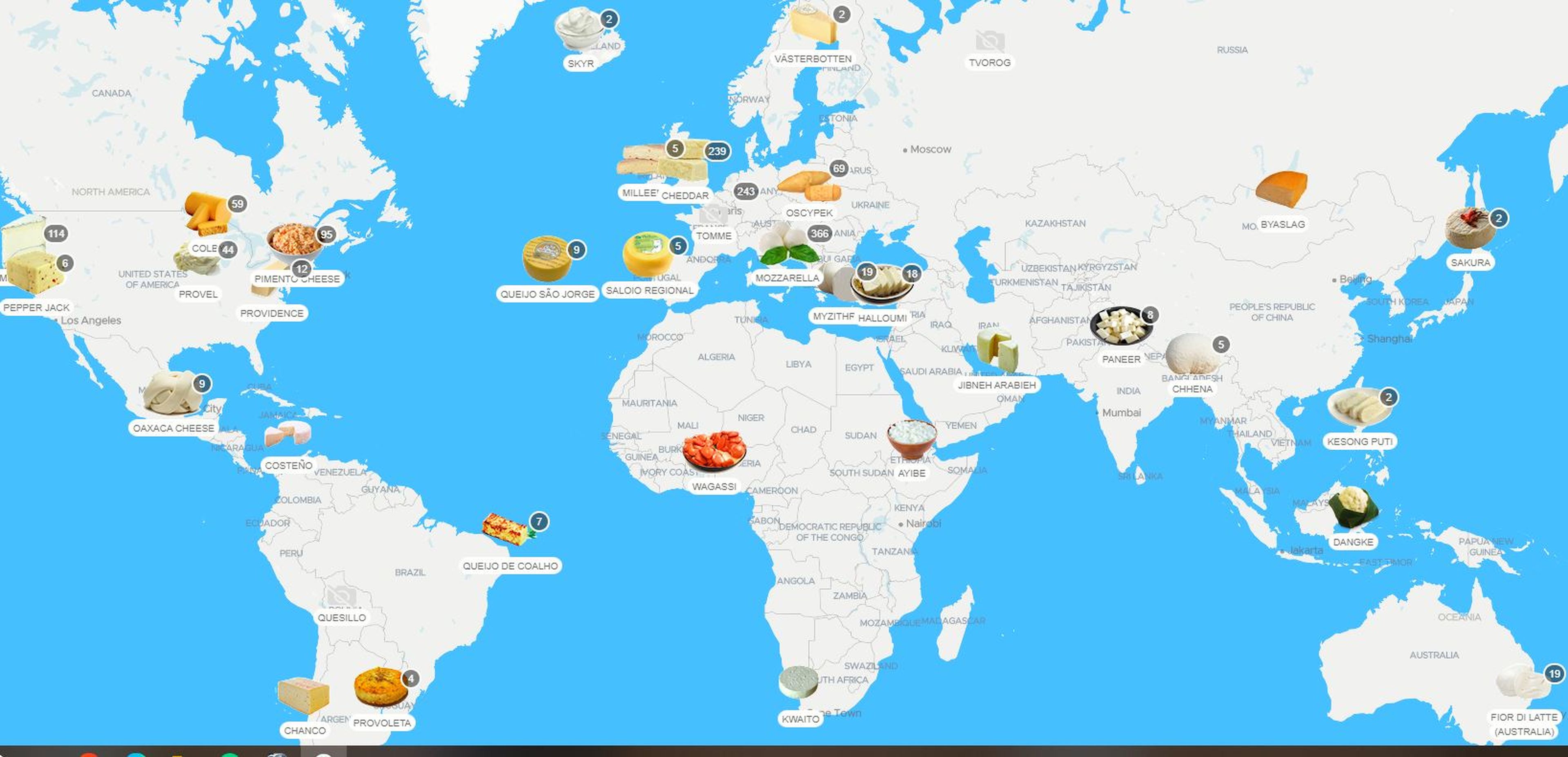 Mapa mundial del queso