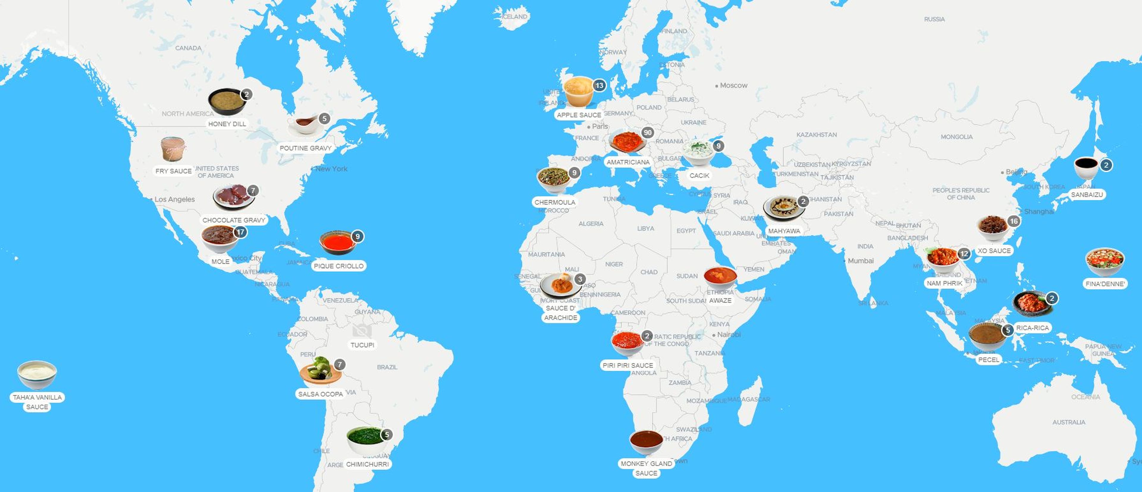 Mapa de las salsas en el mundo