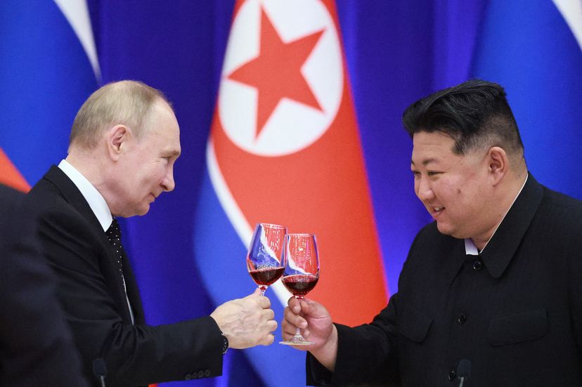 El presidente ruso Vladímir Putin y el líder norcoreano Kim Jong Un en Pyongyang, Corea del Norte