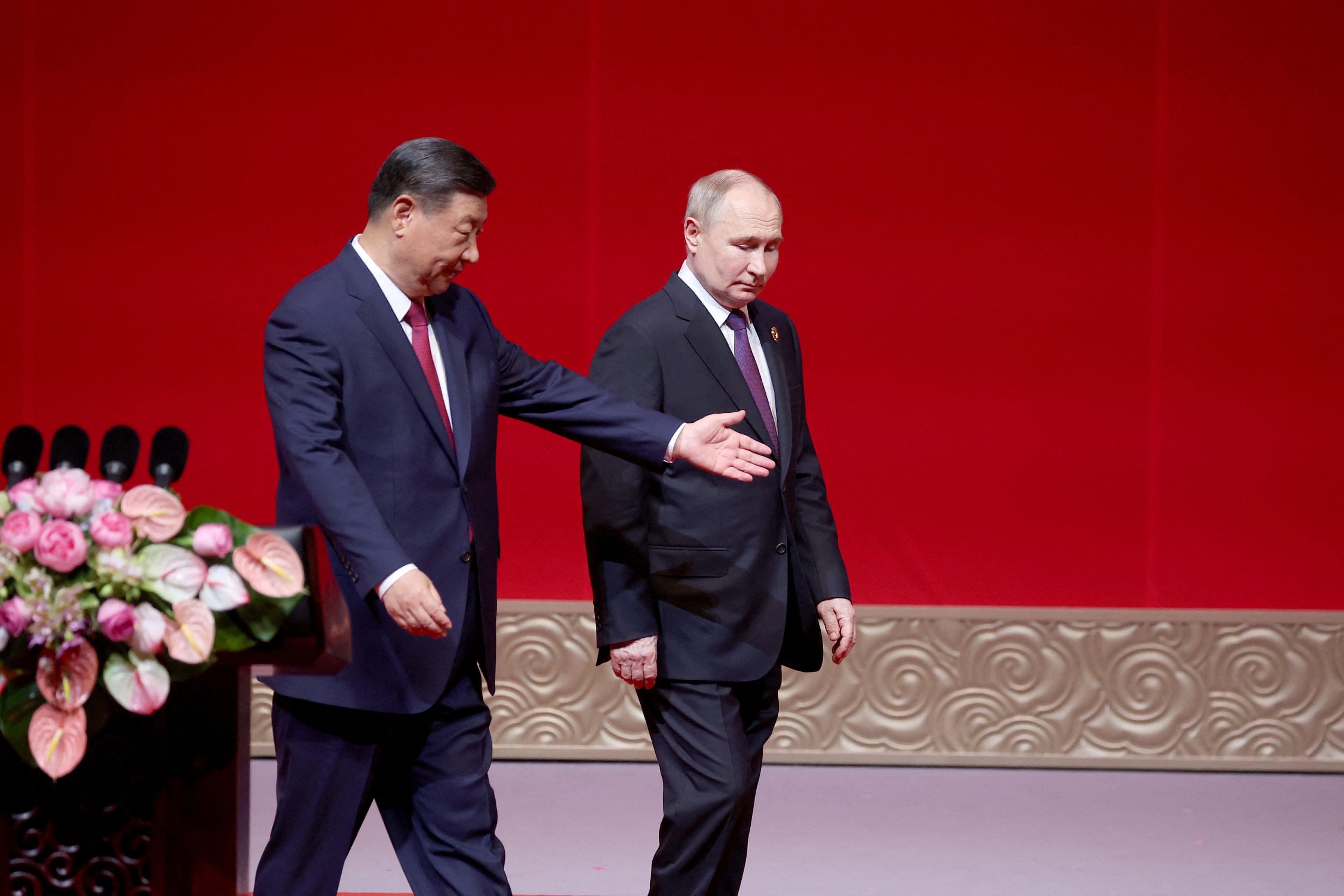El presidente ruso Vladímir Putin y el presidente chino Xi Jinping. 