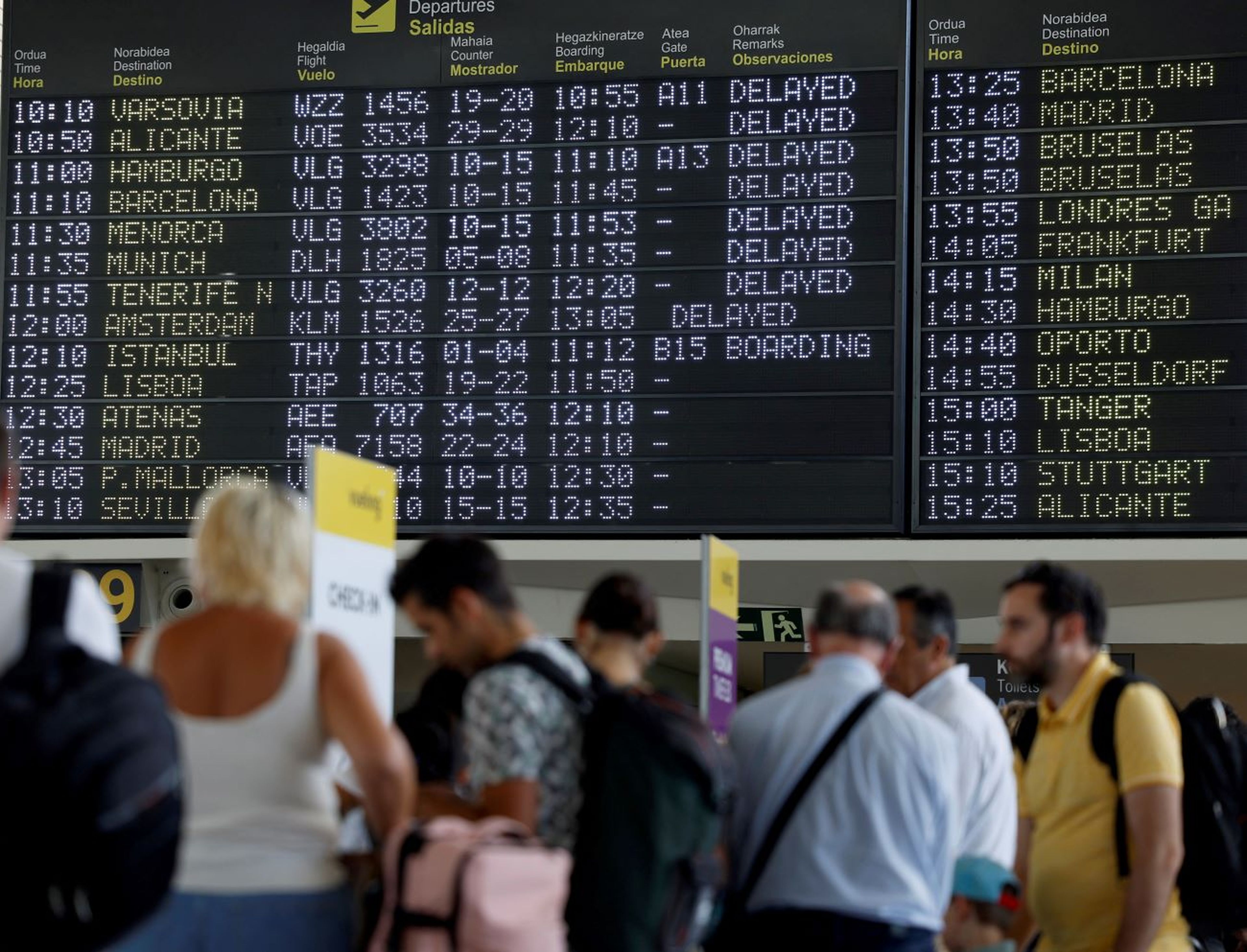 Aeropuerto de Bilbao, España, vuelos retrasados