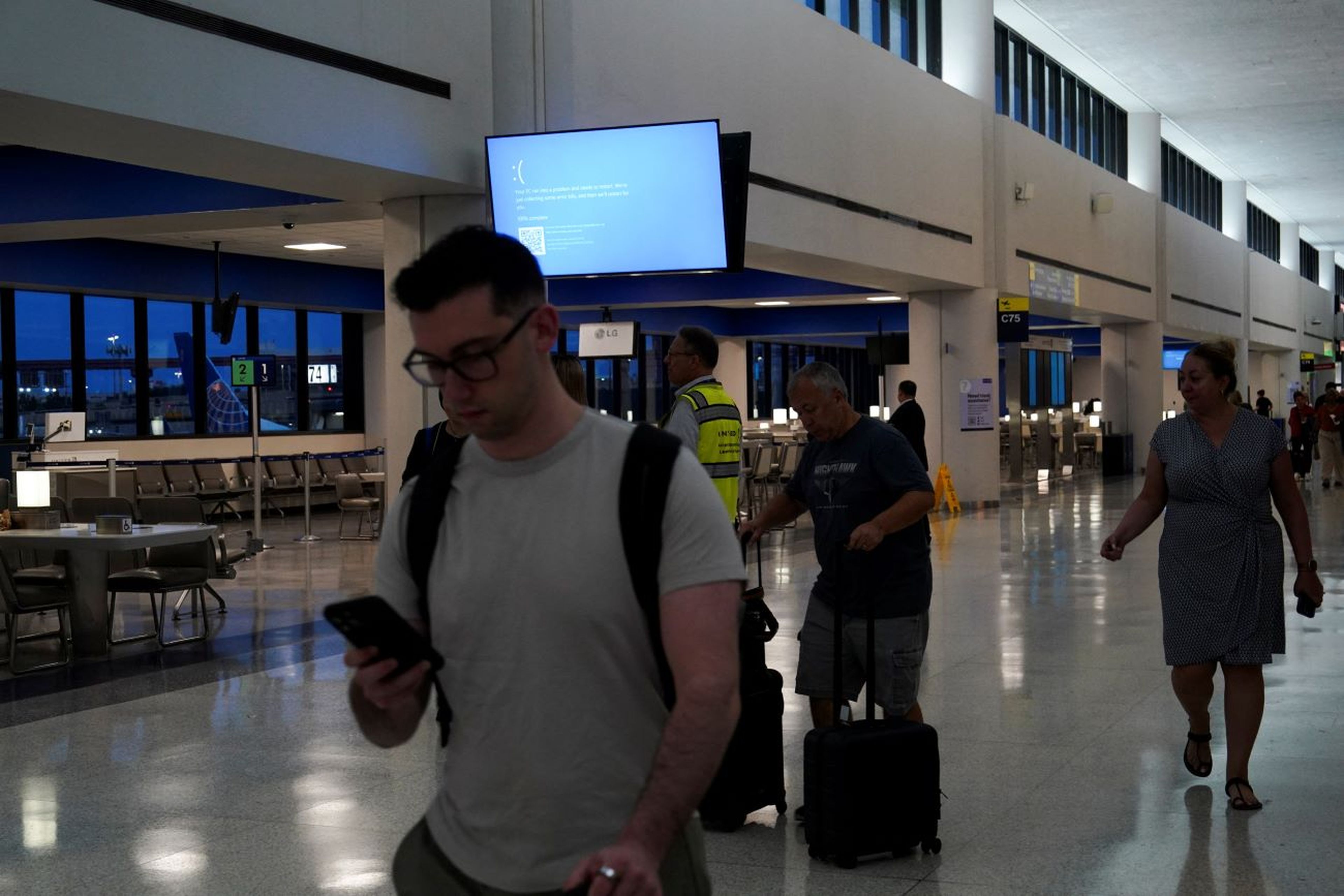 Apagón informático, aeropuerto EEUU, pantalla azul de la muerte