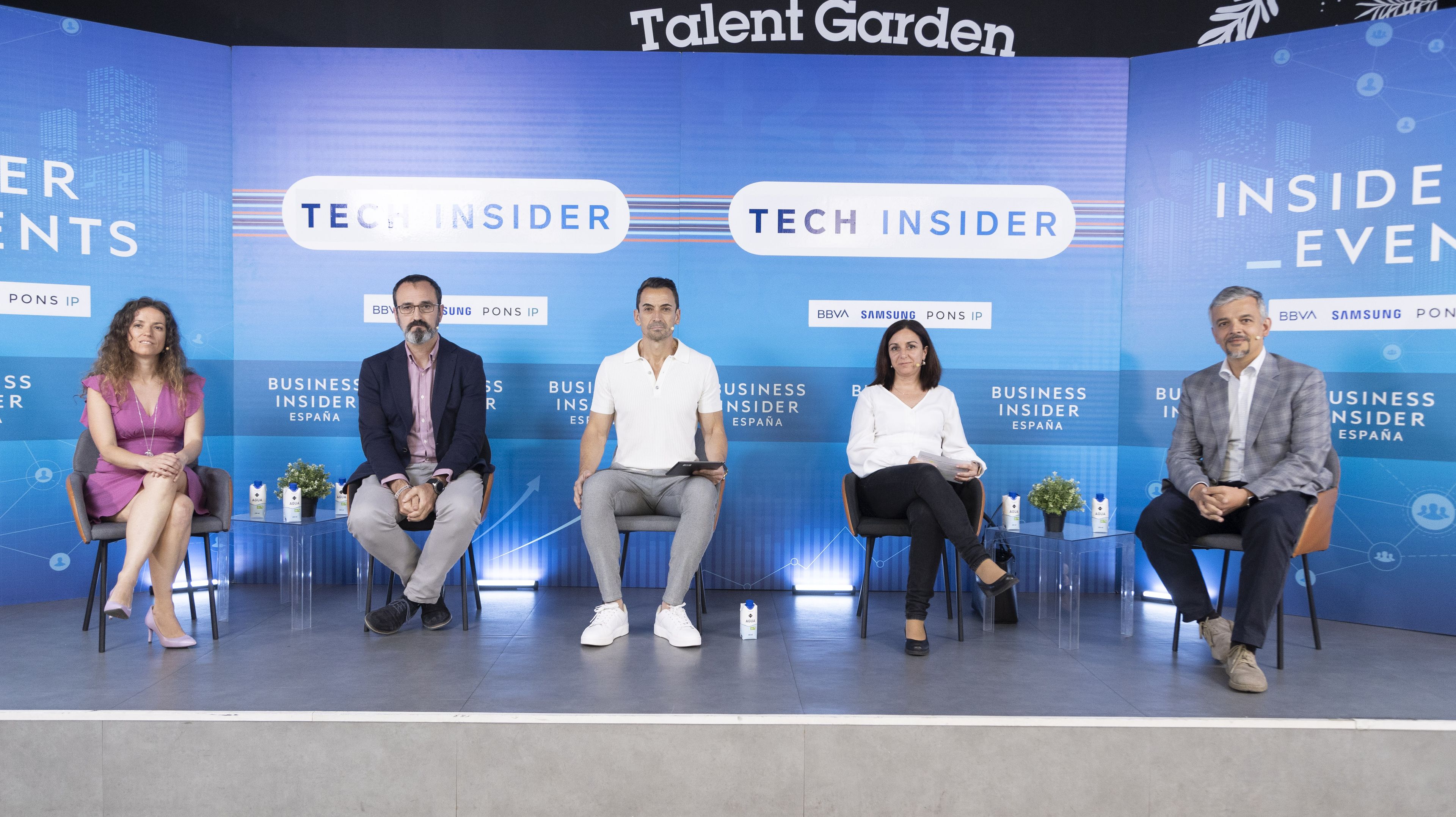 Ester Tejedor (Telefónica), Miguel Ángel Ruiz (Samsung), Manuel del Campo (Business Insider España), Ana Belen Galán López (BBVA) y Eric Maciá (PONS IP).