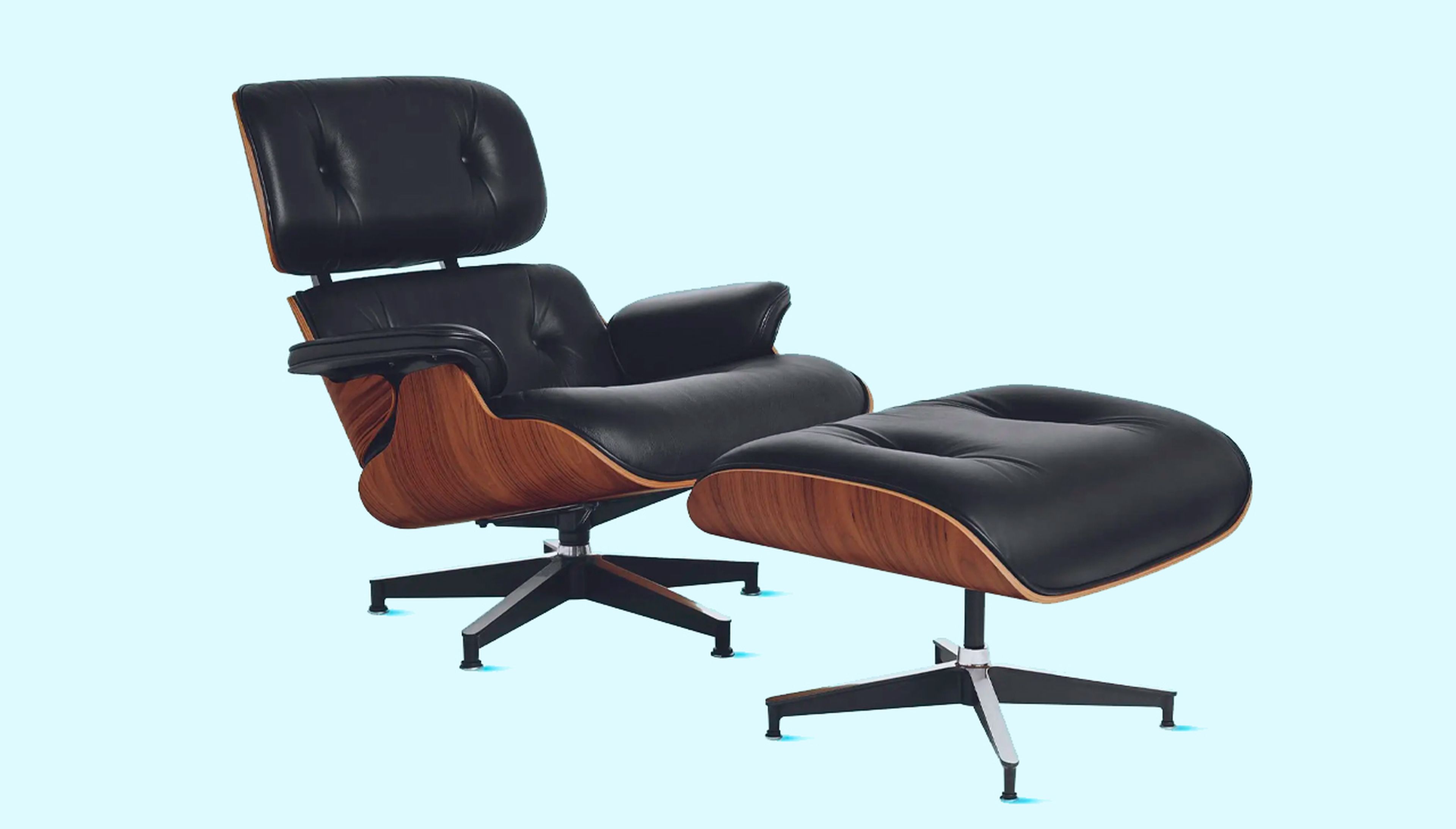 Conjunto Eames de silla y otomana de Herman Miller.