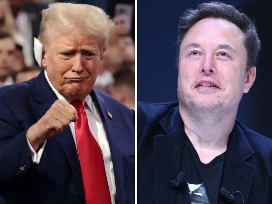 Donald Trump, a la izquierda. Elon Musk, a la derecha.