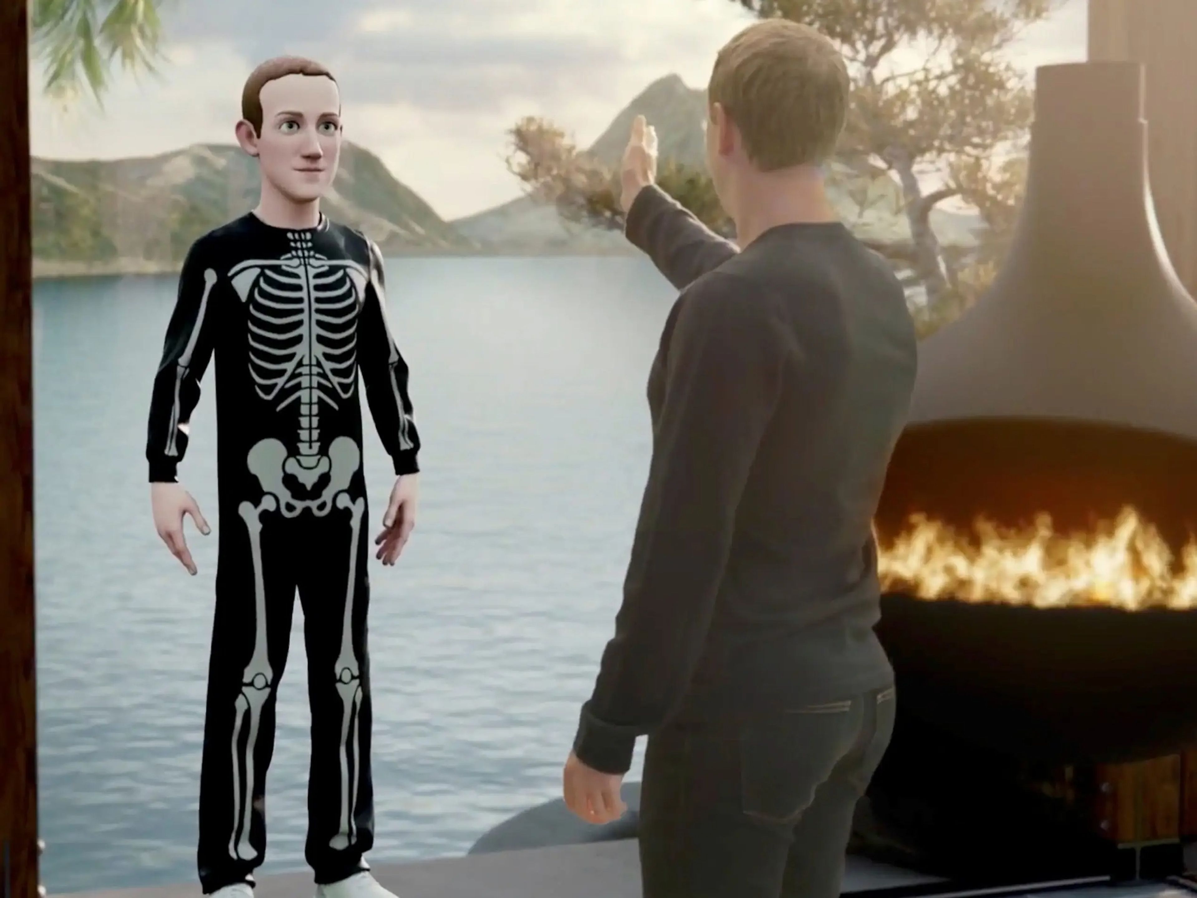 Facebook CEO Mark Zuckerberg shows off his vision for the metaverse during Facebook's Oculus Connect conference on October 28, 2021.