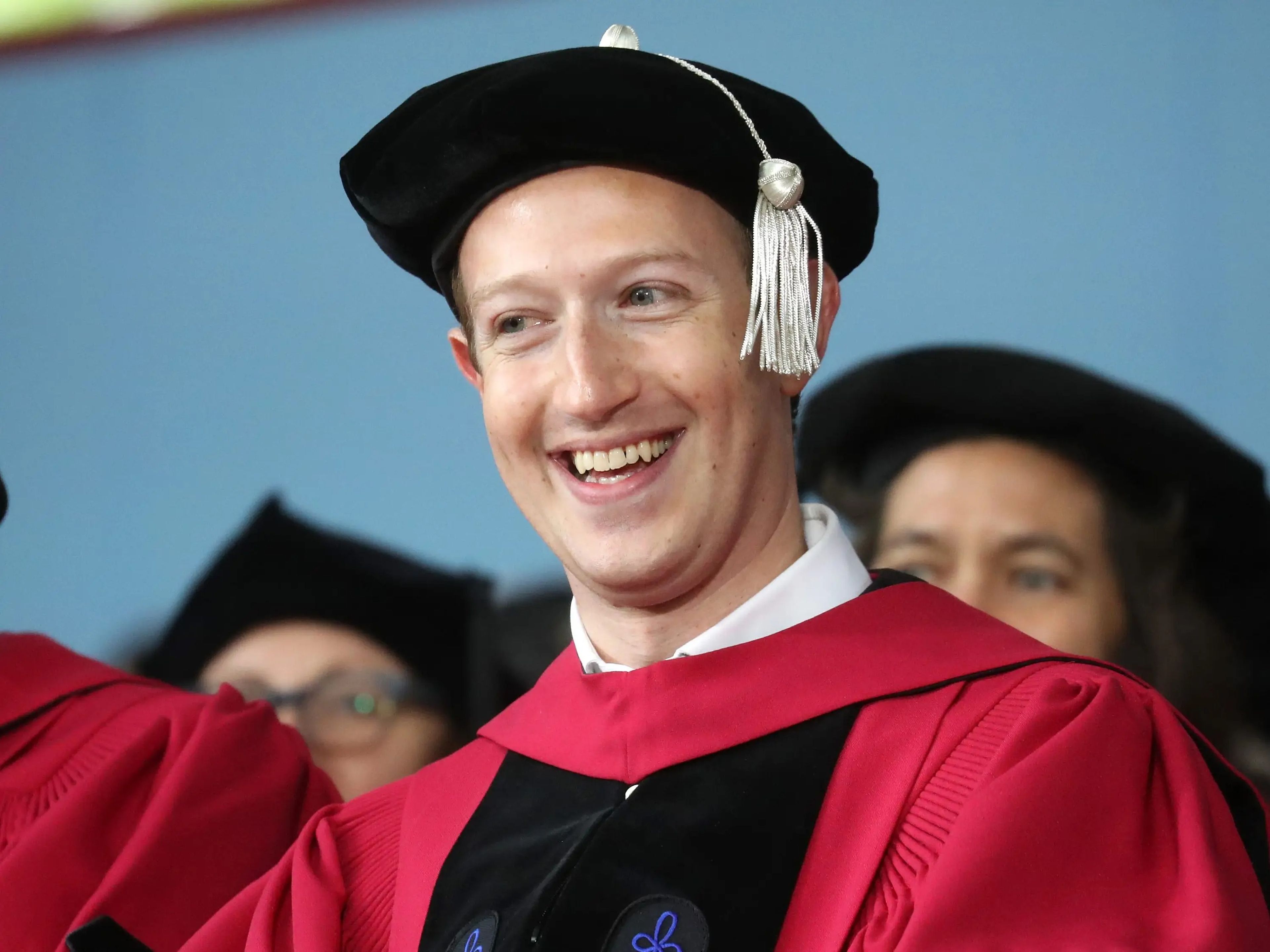 Facebook founder Mark Zuckerberg at the Harvard University commencement in Cambridge, MA on May 25, 2017.