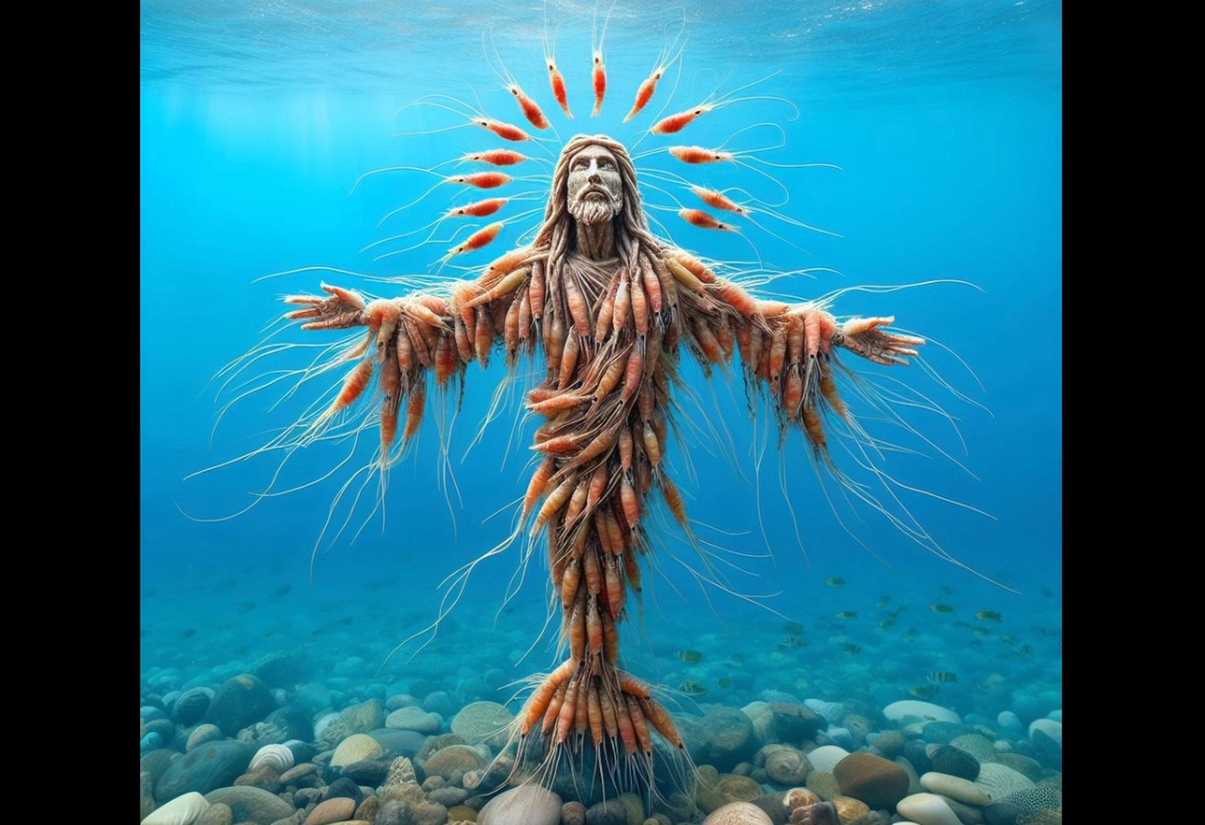 Jesucristo se presenta en múltiples formas crustáceas en una página de Facebook de inteligencia artificial llamada "Love God & God Love You".