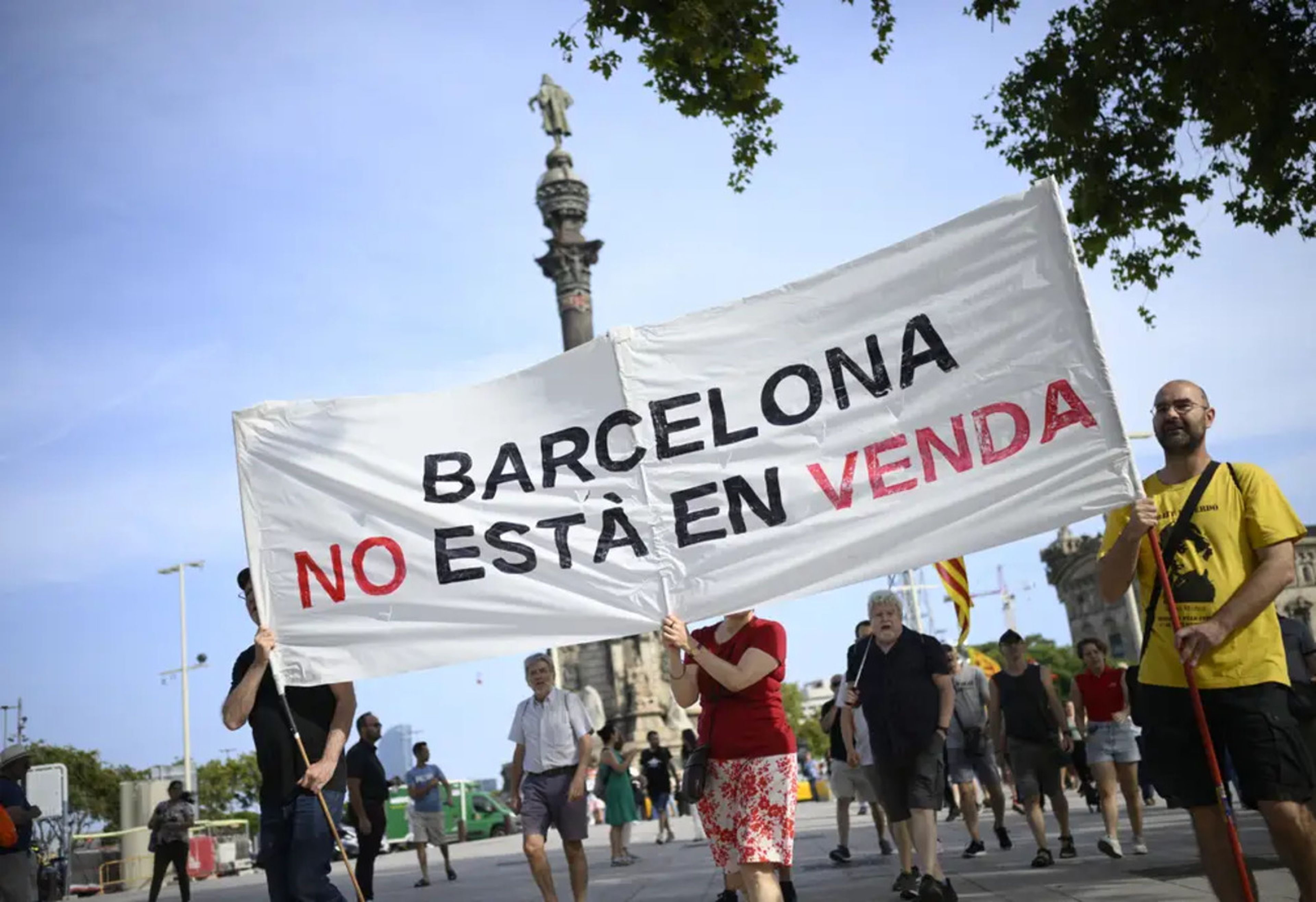 Protesta contra el turismo masificado en Barcelona
