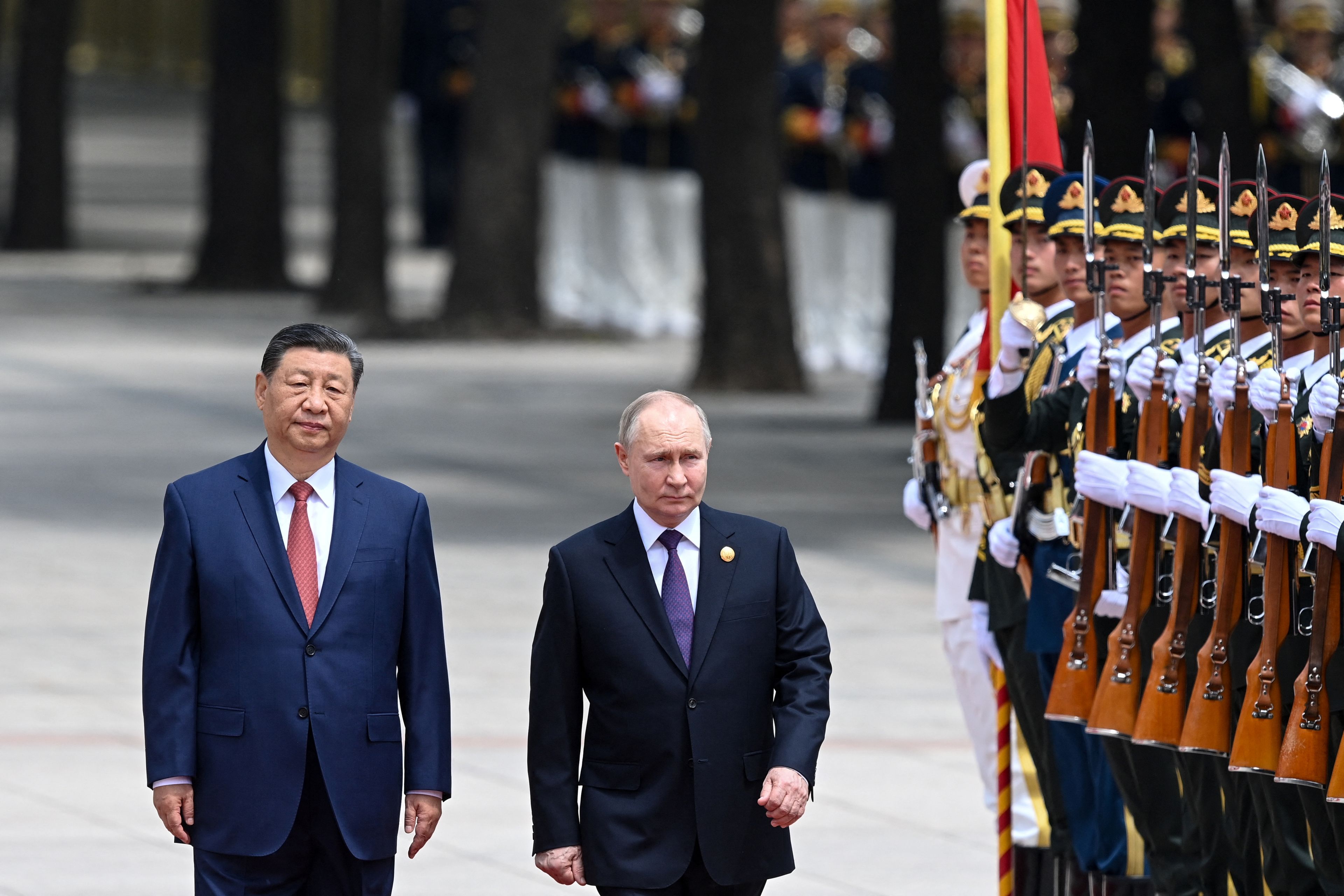 Xi Jinping, presidente de China, y Vladímir Putin, presidente de Rusia. 