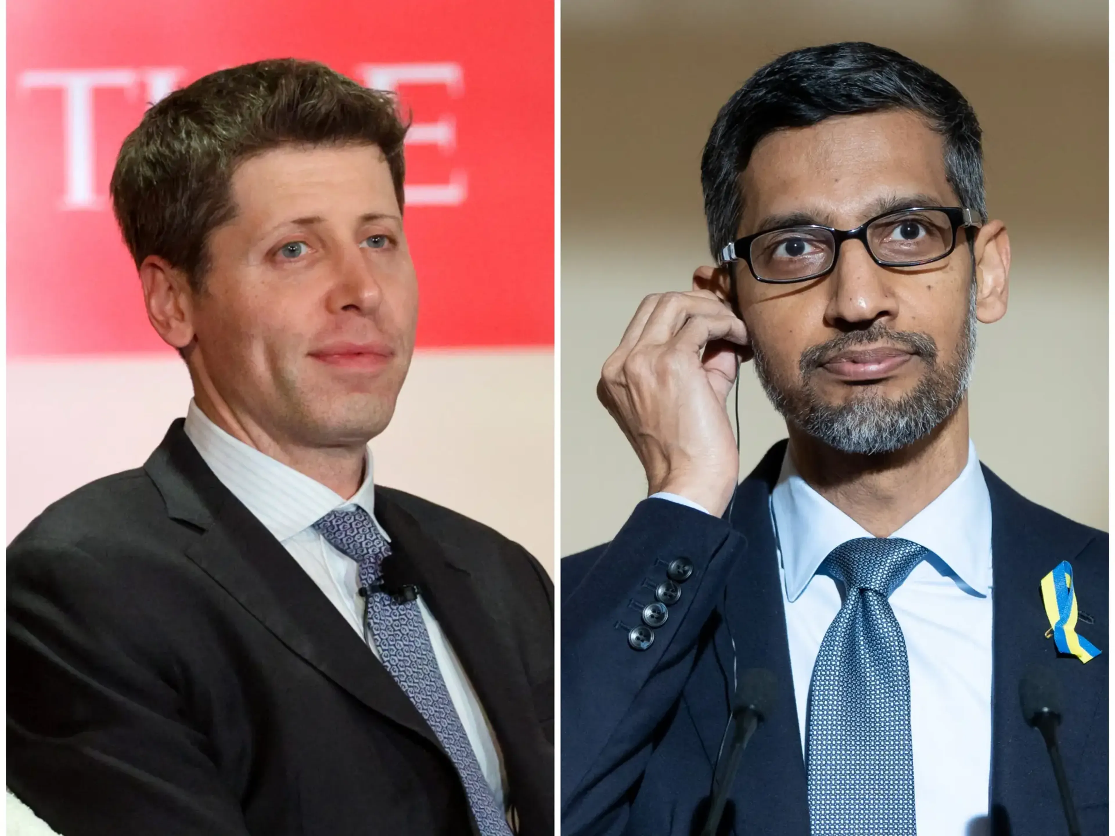 Sam Altman y Sundar Pichai.