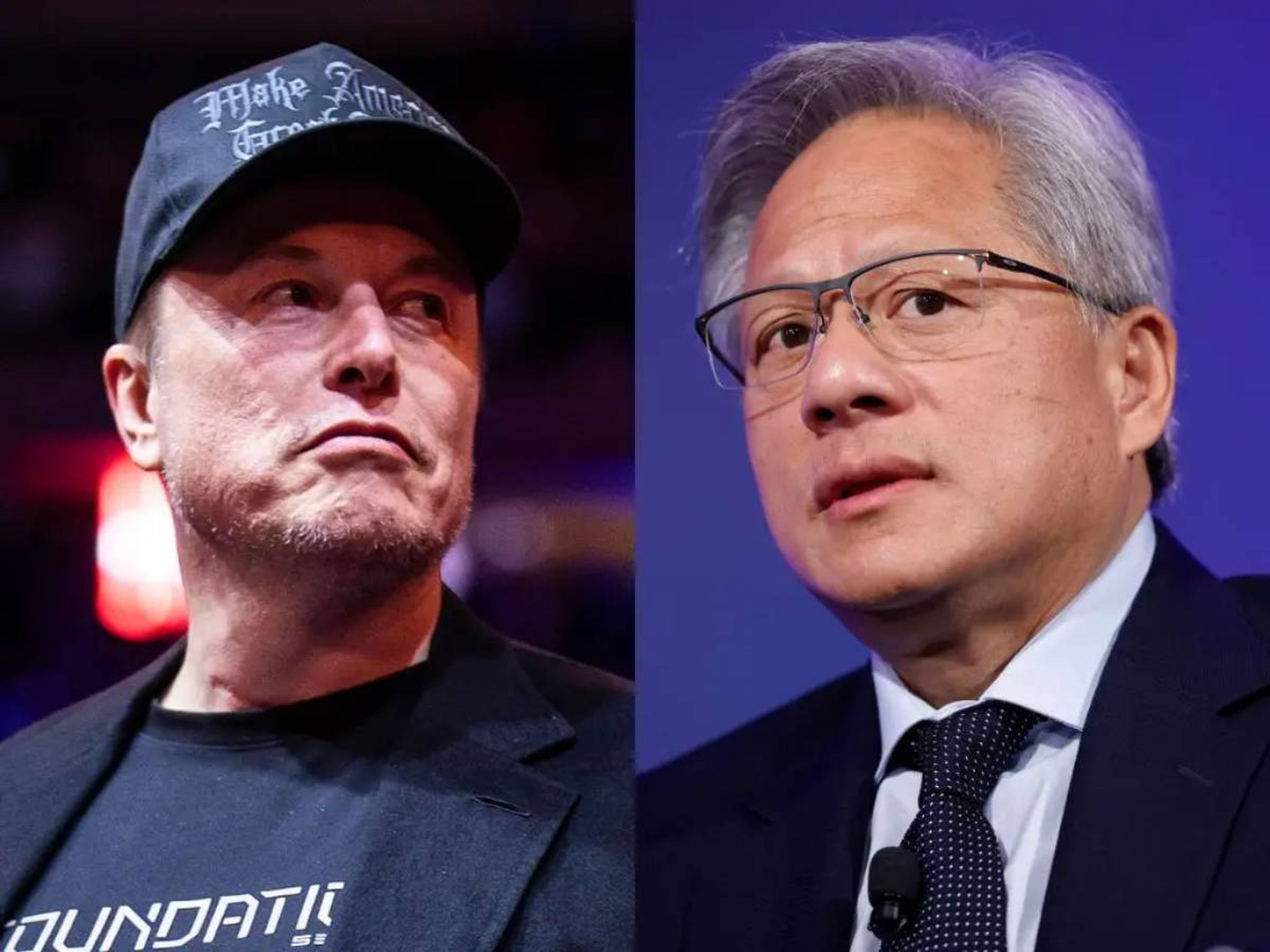 Elon Musk y Jensen Huang.