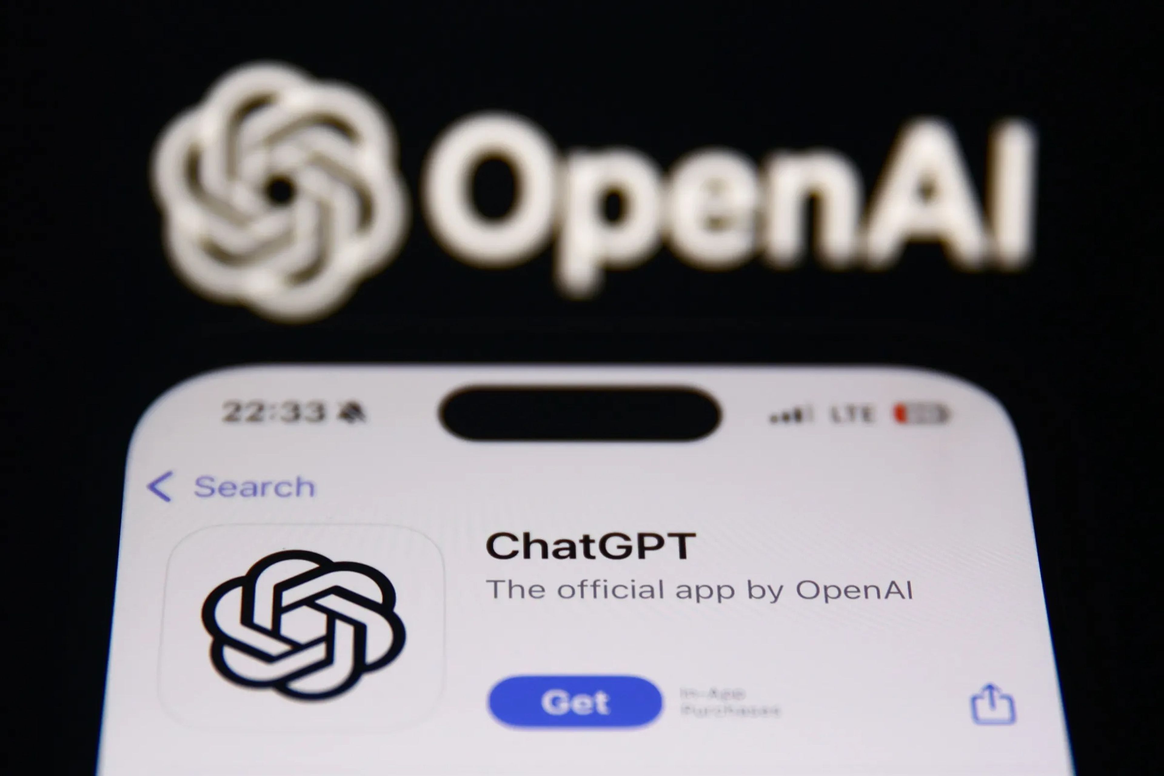 Una captura de pantalla de la página de descarga de ChatGPT en la App Store de Apple.