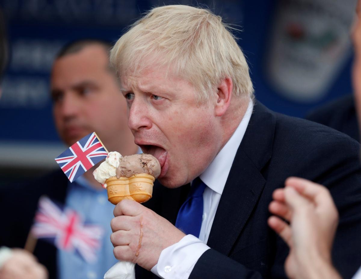 Resultado de imagen para Boris Johnson comiendo helados