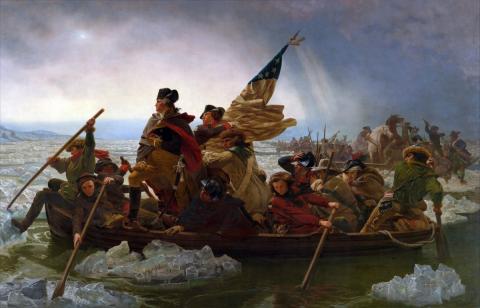 Cuadro de Leutze sobre el ataque de Washington contra los Hessianos en Trenton.
