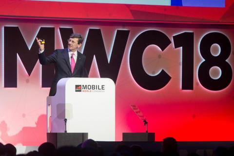El consejero delegado del grupo Vodafone, Vittorio Colao, en el MWC de Barcelona.