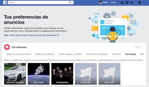 Facebook Preferencias Anuncios
