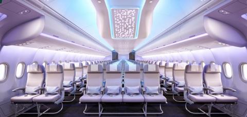 La cabina de la próxima generación de Airbus A330neo.