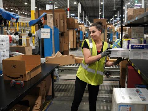 Amazon says it has employed workers from its fulfillment centers to tweet positively about working conditions. Amazon says it has employed workers from its fulfillment centers to tweet positively about working conditions.