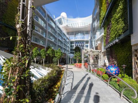The boat is divided into seven "neighborhoods." The Central Park neighborhood holds over 20,700 plants.