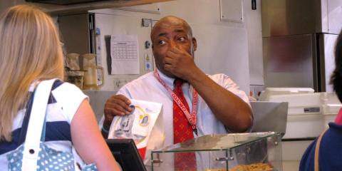 Customers keeping money in their bras