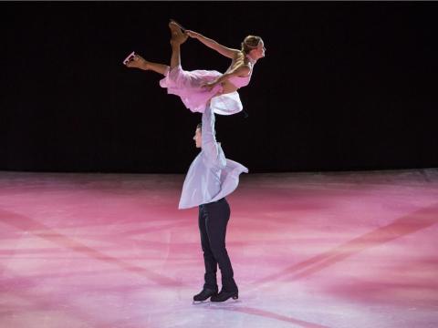 The ship has multiple theaters and an ice-skating rink where passengers can watch a variety of shows.