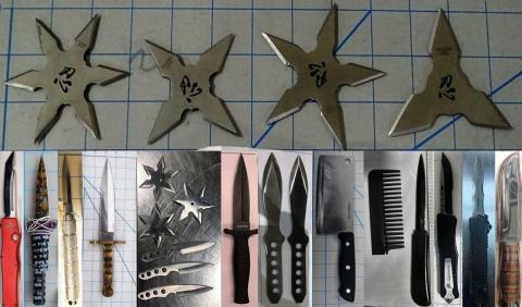 2. Throwing stars and various shivs