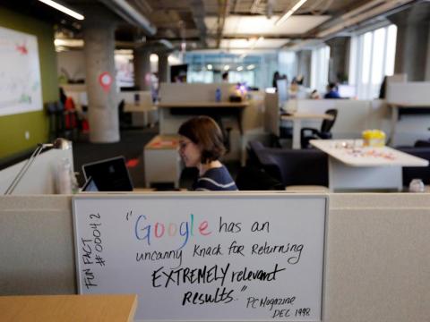 An employee at Google's headquarters.
