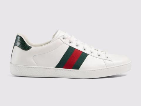 Gucci Ace Leather Low-Top Sneaker.