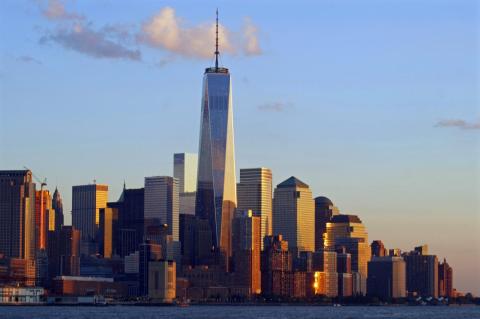 The One World Trade Center tower (L) in New York, November 8, 2013.