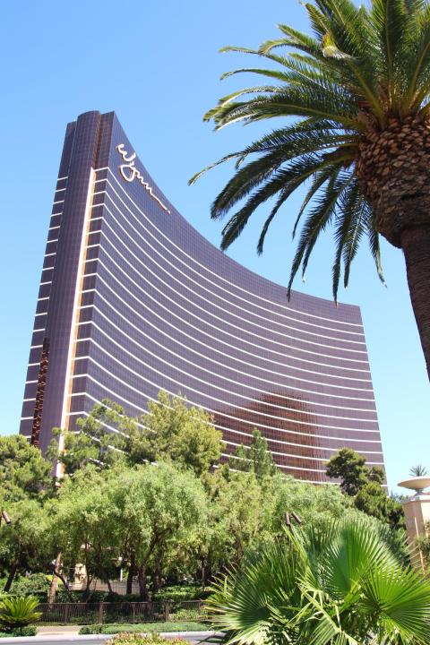 With a price tag of $4.1 billion to construct in 2005, the 614-foot-tall Wynn resort and casino sits on the Las Vegas Strip.
