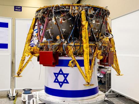 The "Sparrow" lunar lander, designed and built by SpaceIL.