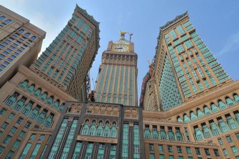 The tallest tower (at 120 stories) features the world's largest clock face.