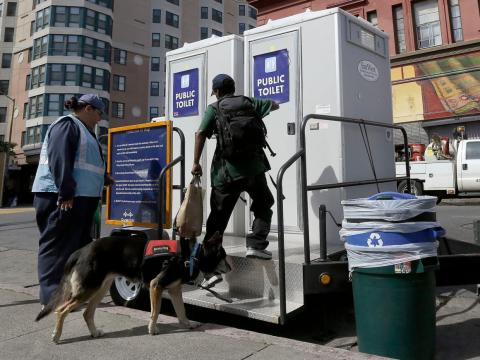 There aren't enough public bathrooms in San Francisco to accommodate the city's homeless population.