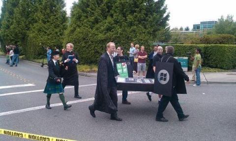 Three years later, Microsoft held a funeral for the iPhone when it launched a new version of Windows Phone.