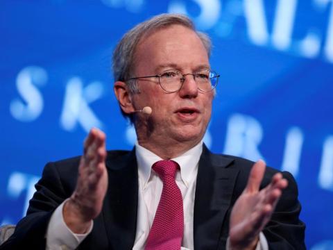 Alphabet executive chairman Eric Schmidt speaks at the 2017 SALT conference in Las Vegas. Alphabet executive chairman Eric Schmidt speaks at the 2017 SALT conference in Las Vegas.