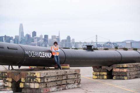 Earlier this year, the Ocean Cleanup built a 400-foot test array to see how it held up while being towed out into the water.
