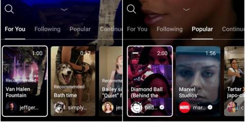 Las secciones de IGTV.