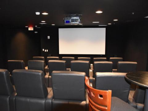 También se incluyen comodidades de lo más lujosas, como un cine en casa...