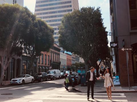Around 10:30 a.m., she meets with tech companies.