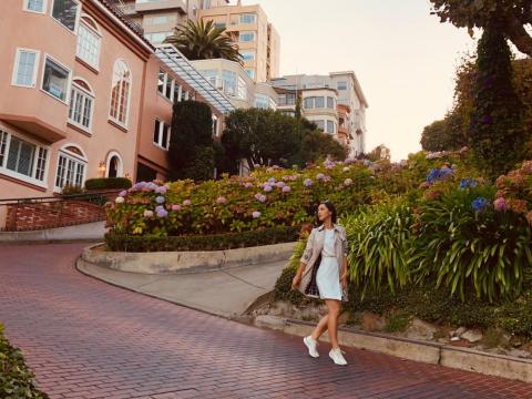 Around 8:30 a.m., she heads to work.
