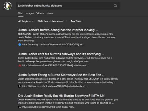 DuckDuckGo felt limited in the results it provided.