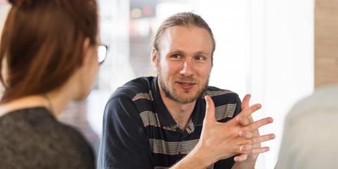 At the end of the interview, the hiring manager offers positive information about the next step
