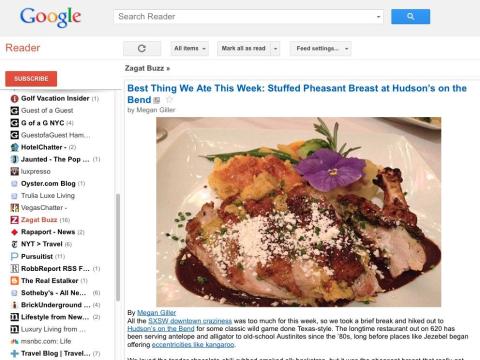 Google Reader was a news-reading app that let users pull in stories from blogs or news sites. Google announced it was shutting down Reader in March 2013 — much to users' dismay and outrage — and it was officially killed in July