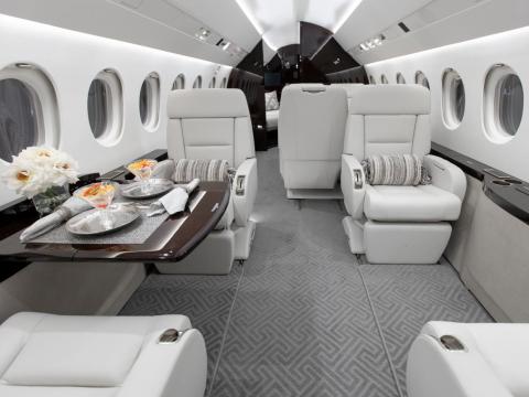 Interior view of a Falcon 900.