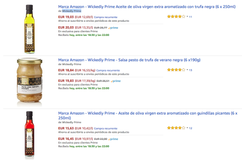 Wickedly Prime, alimentos de Amazon